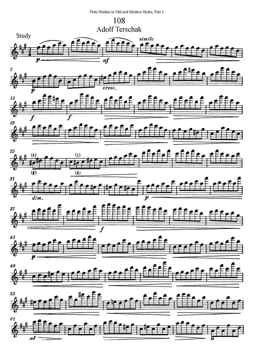 斯勒新老风格长笛练习重奏曲（第一部分）（NO.108）