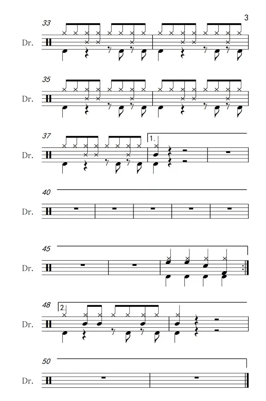 南海姑娘（架子鼓谱）