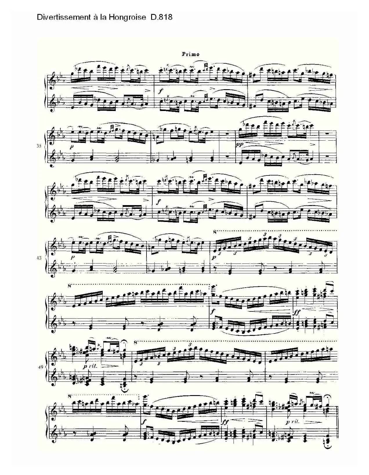 Divertissement à la Hongroise D.818