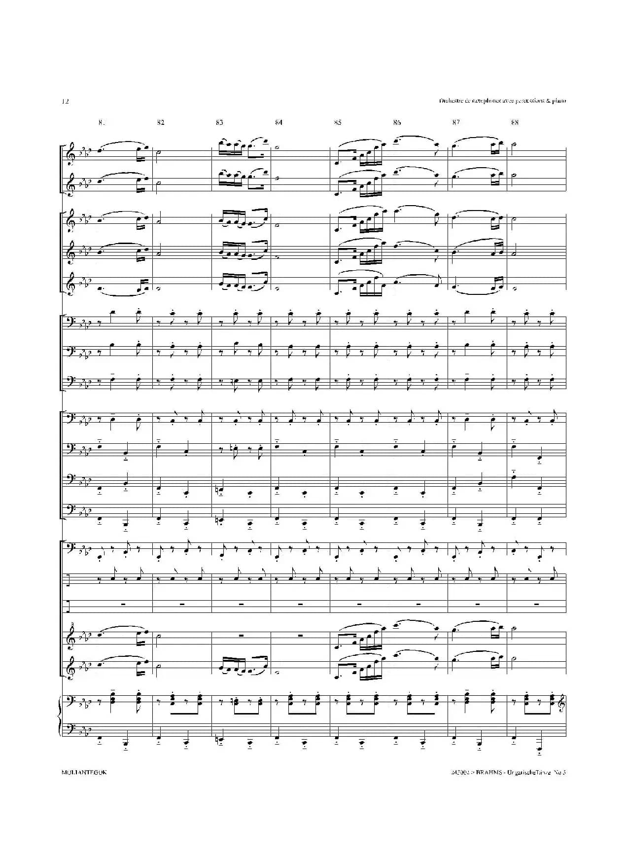 Ungarische Tnze No 5（十五重奏总谱）