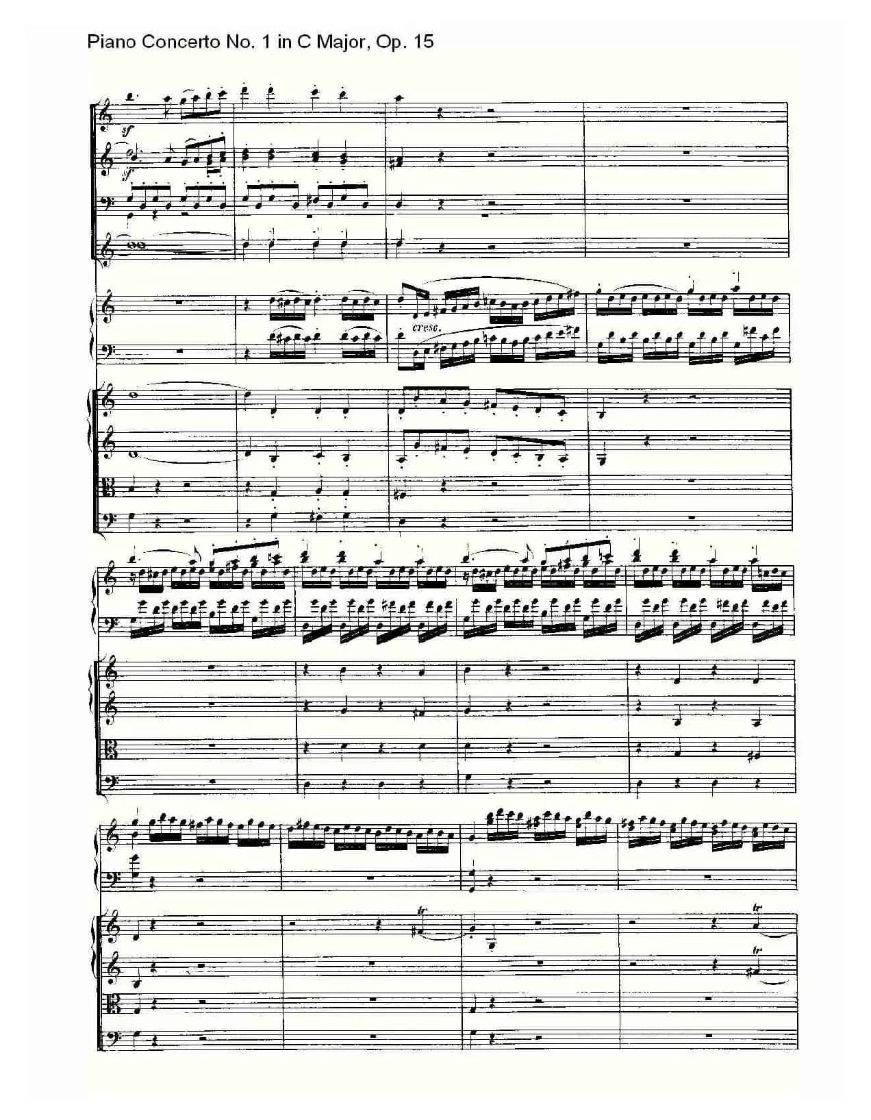 C大调钢琴第一协奏曲 Op.15 第一乐章