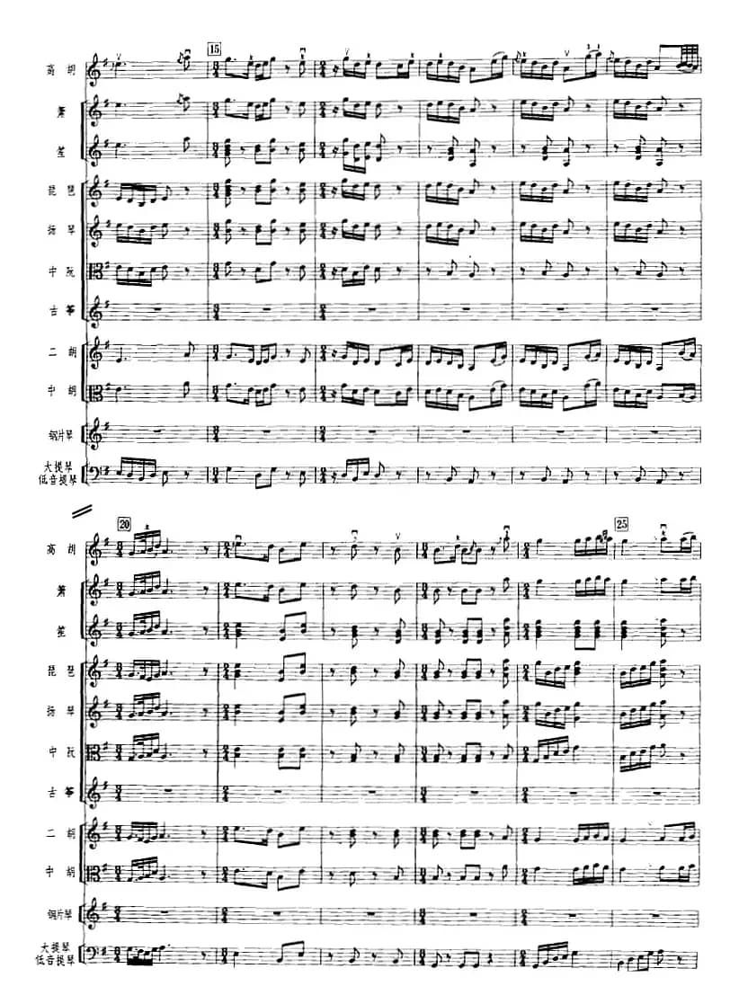 鸟投林（广东音乐、高胡+乐队伴奏、五线谱版）