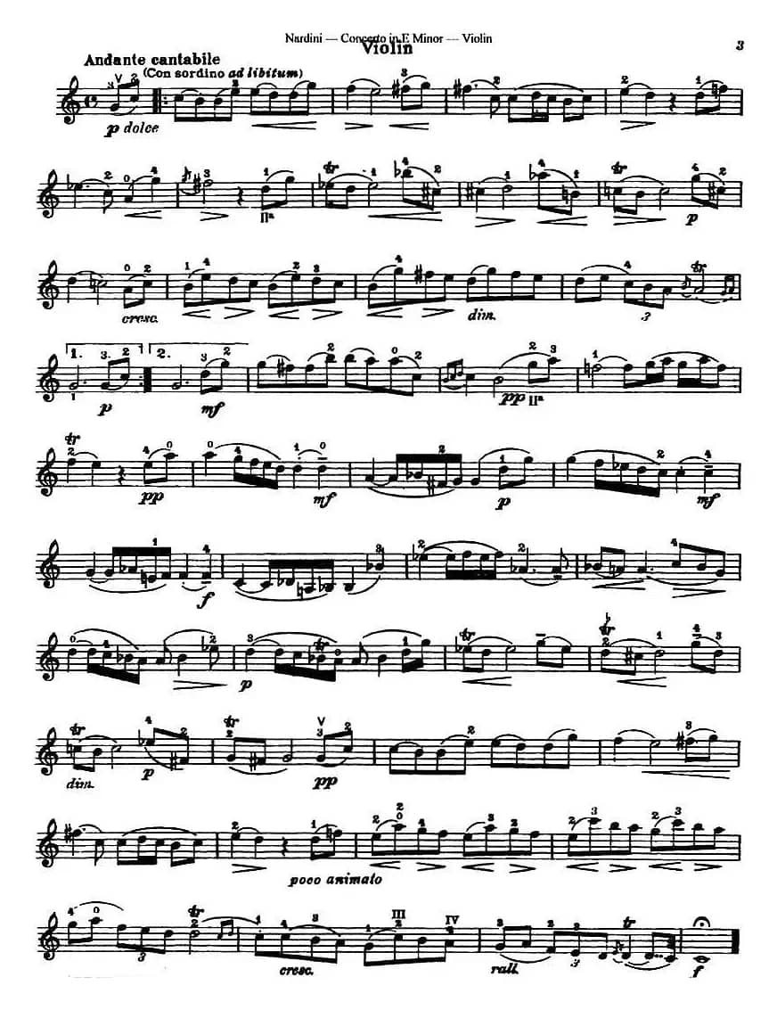 Concerto in E Minor（纳尔蒂尼作曲版）