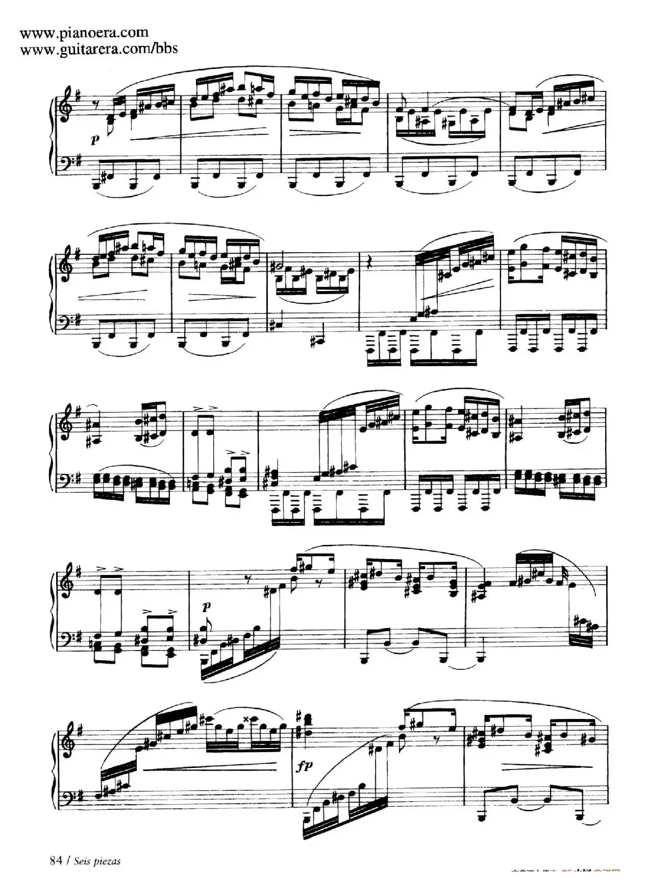 Six Pieces on Spanish Folksongs H.125（6首西班牙民谣小品·4. 巴斯克舞曲 Vascongada）