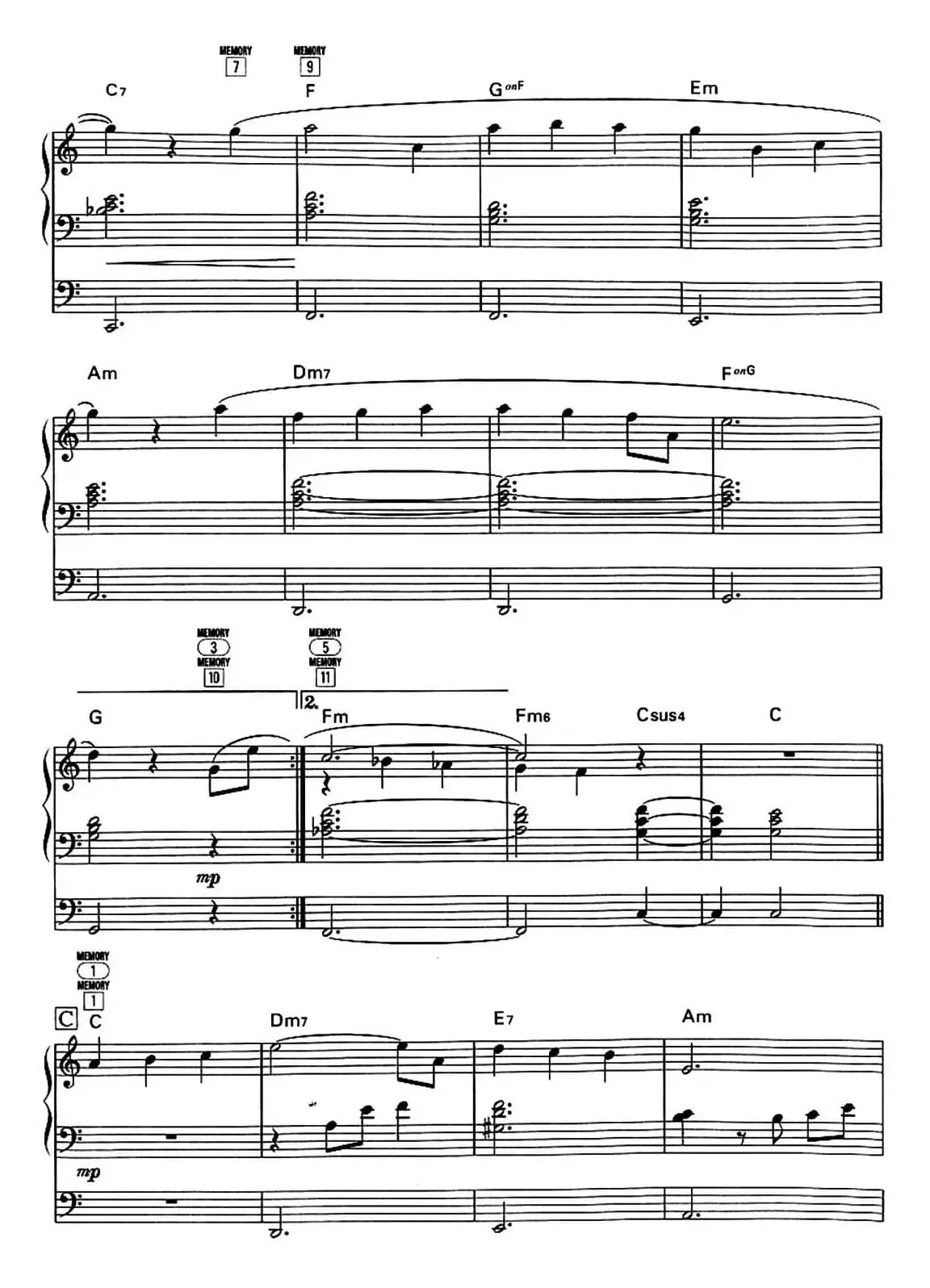 世界的盟约（双排键电子琴谱）