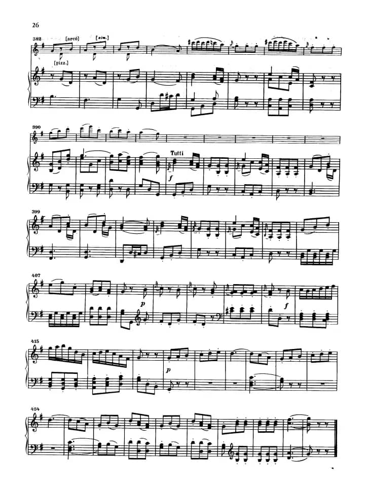 第三协奏曲第三乐章 G大调 Op.216（小提琴和钢琴）