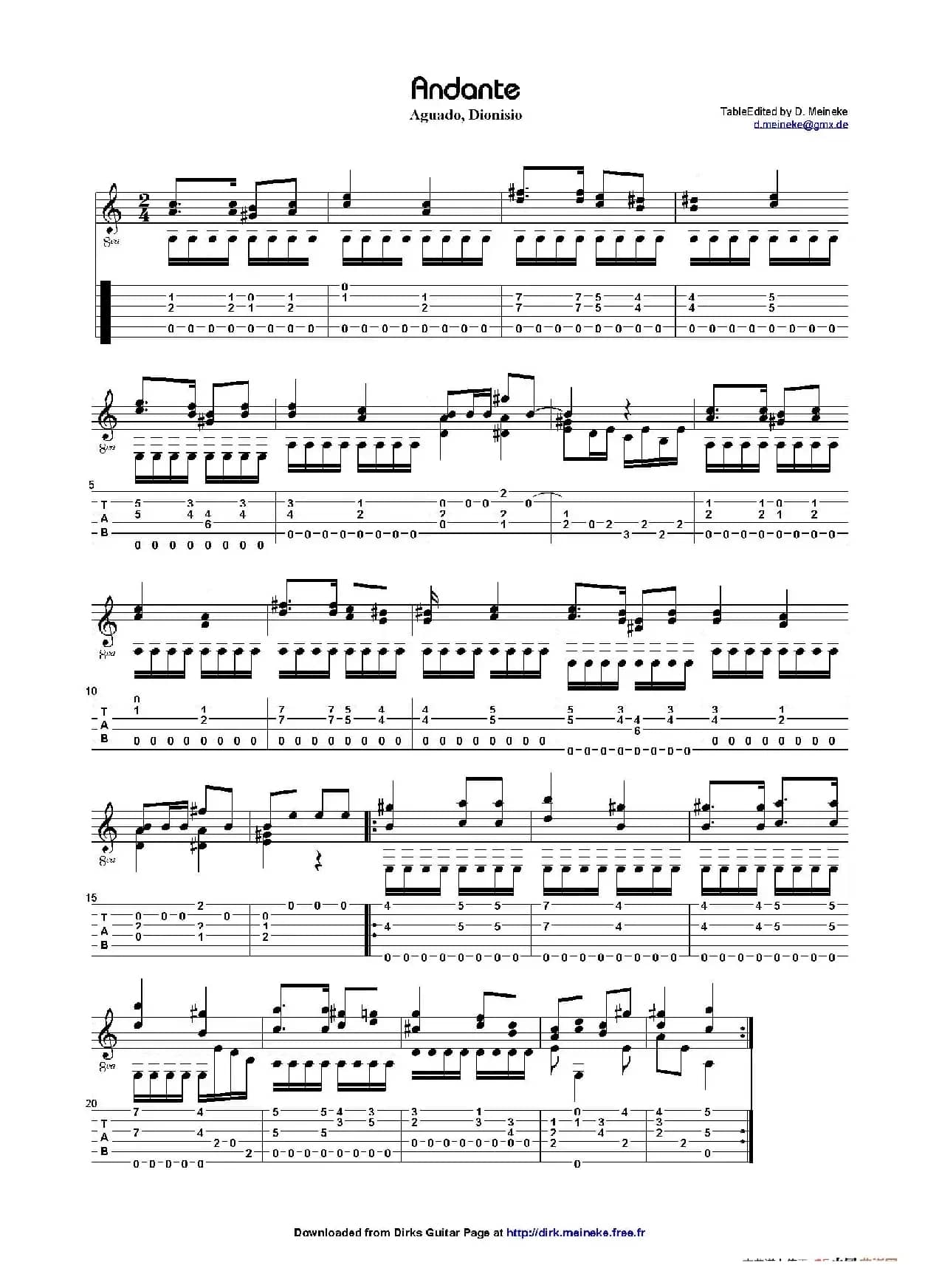 aguado andante 1（古典吉他）