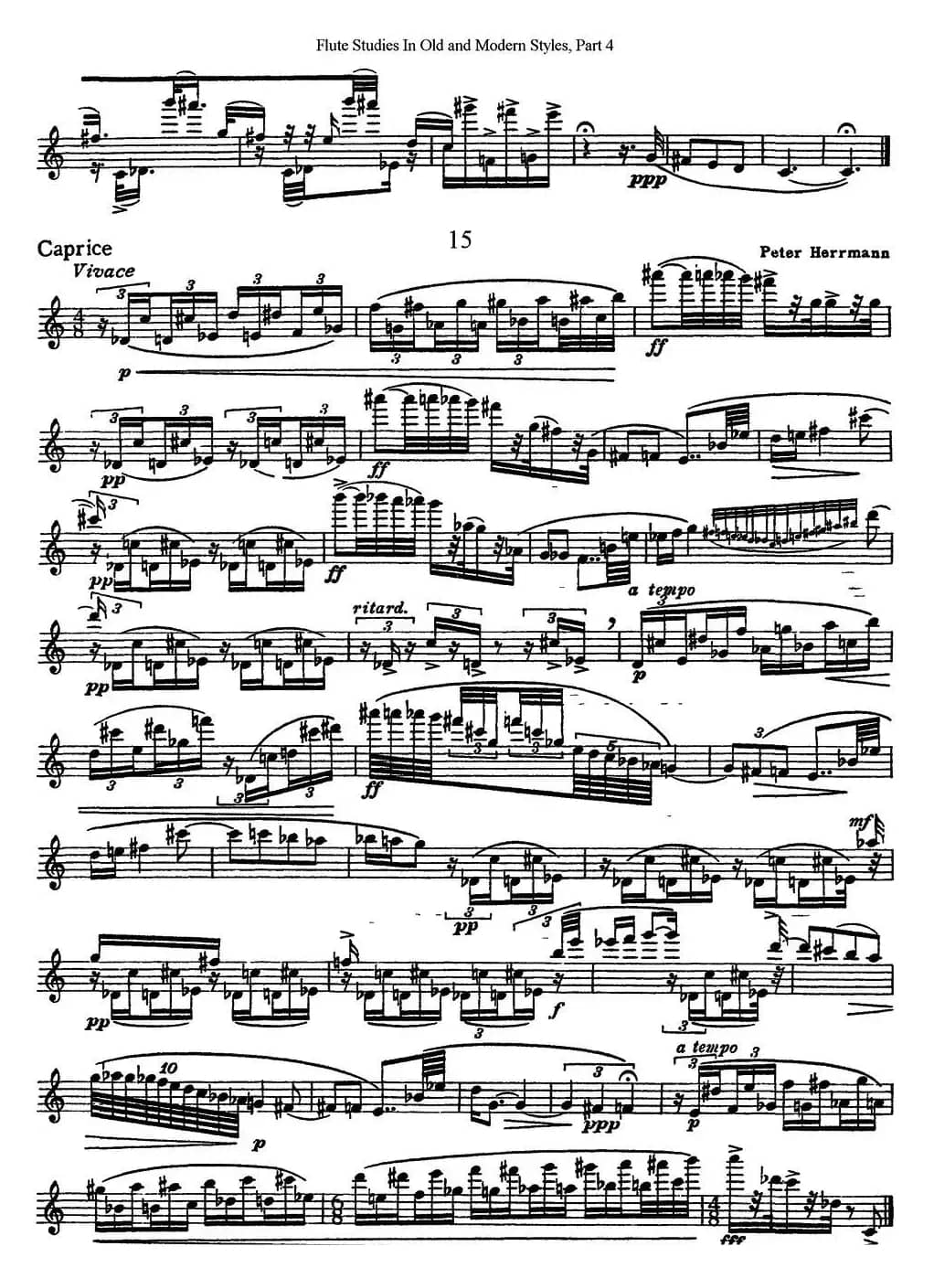 斯勒新老风格长笛练习重奏曲（第四部分）（NO.14-NO.15）