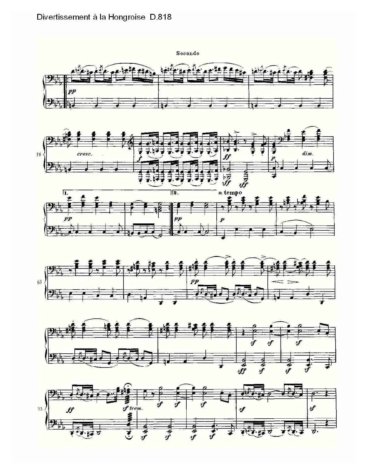 Divertissement à la Hongroise D.818