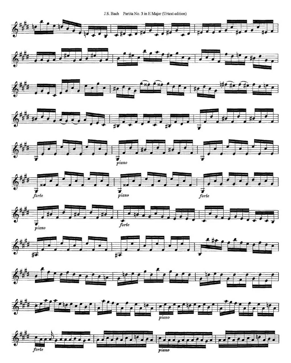 6 Violin Sonatas and Partitas 6.Partita No.3 in E Major（Urtext edition）