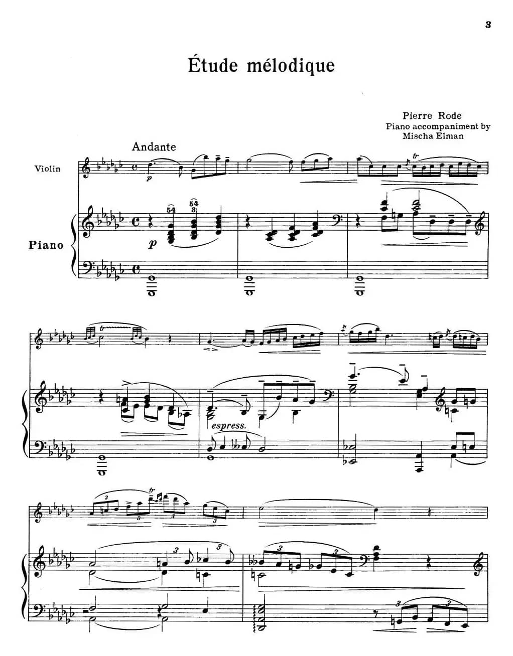 Etude melodique（小提琴+钢琴伴奏）