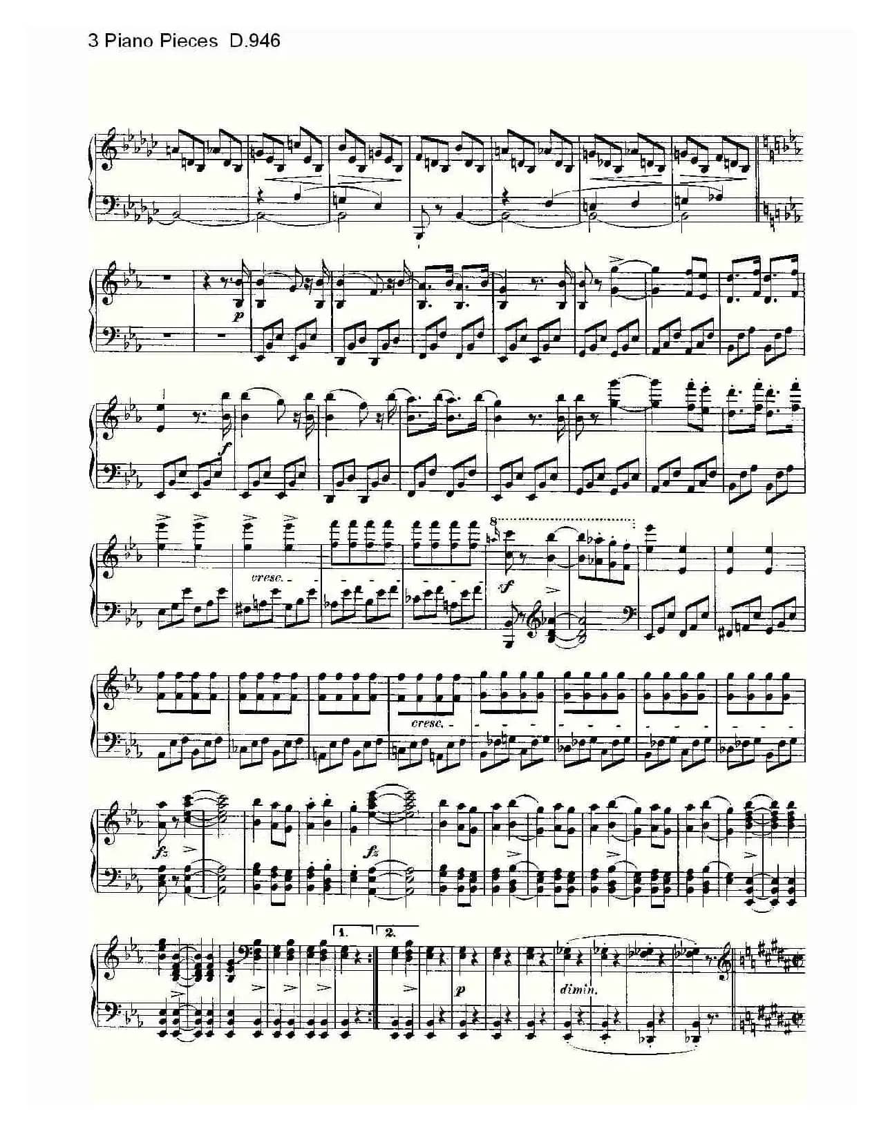 3 Piano Pieces D.946（钢琴三联奏D.946）