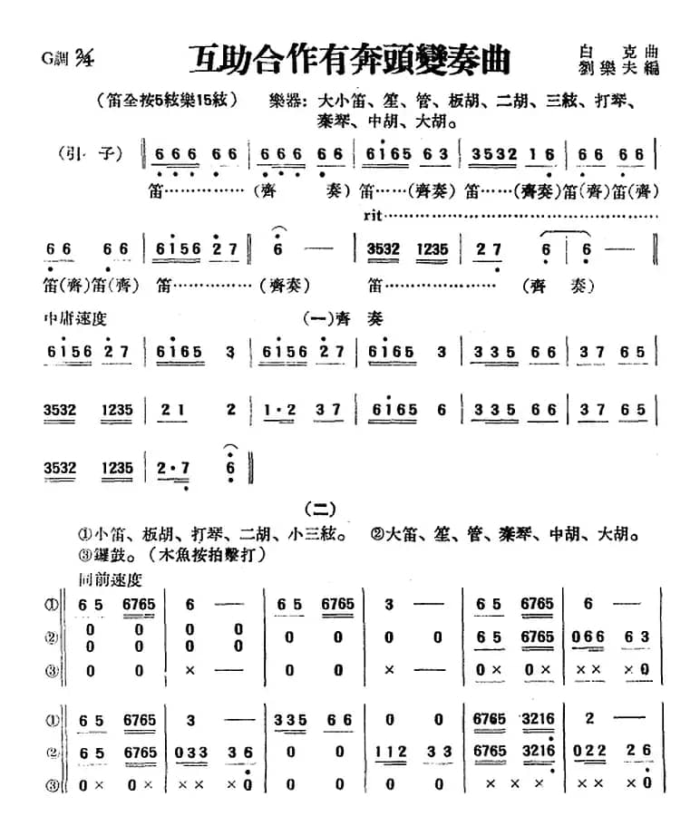 互助合作有奔头变奏曲（民乐合奏）