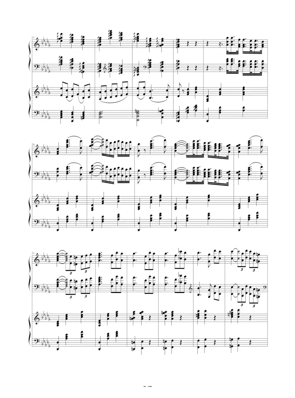 降b小调第一钢琴协奏曲（四手联弹）