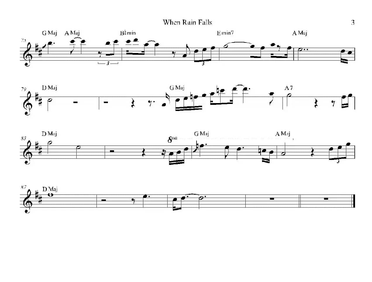 When Rain Falls（中音萨克斯）