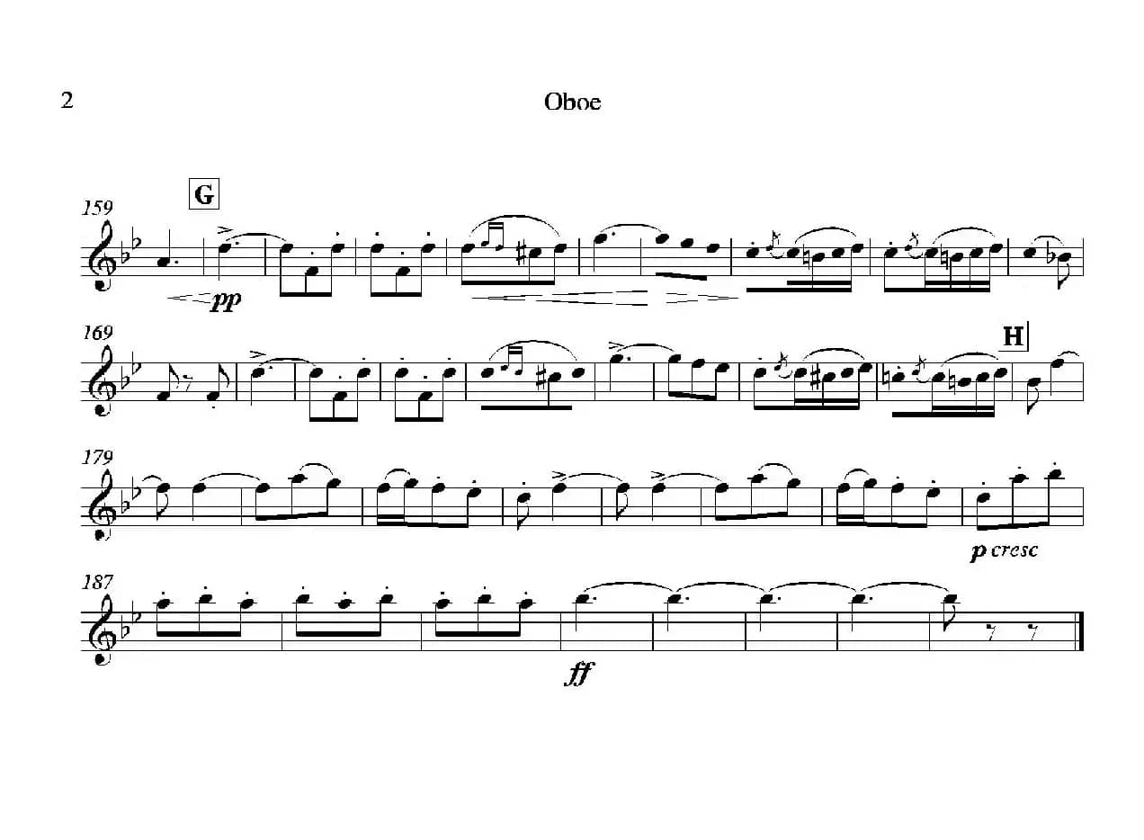 饮酒歌（管弦乐队2支双簧管分谱）