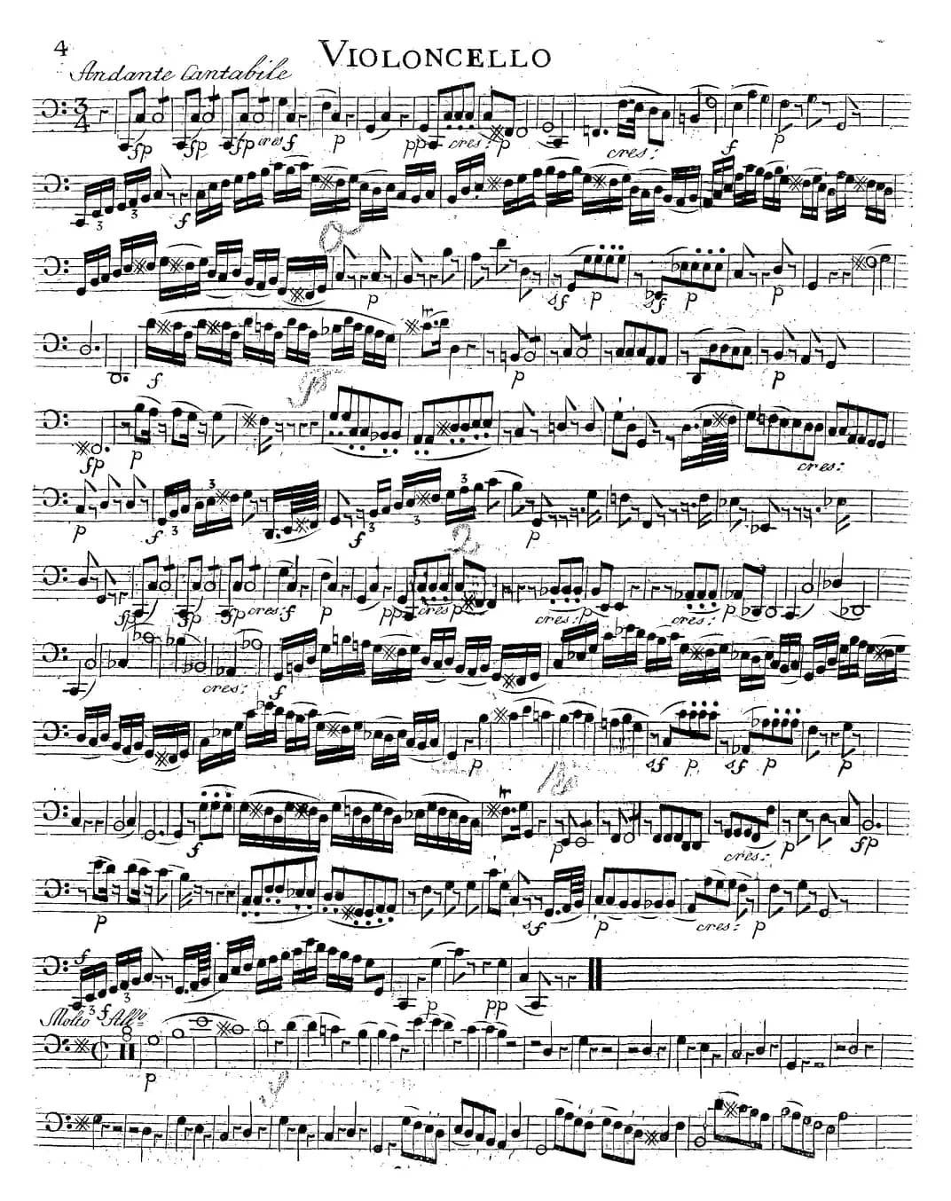 Mozart《Quartet No.14 in G Major,K.387》（Cello分谱）