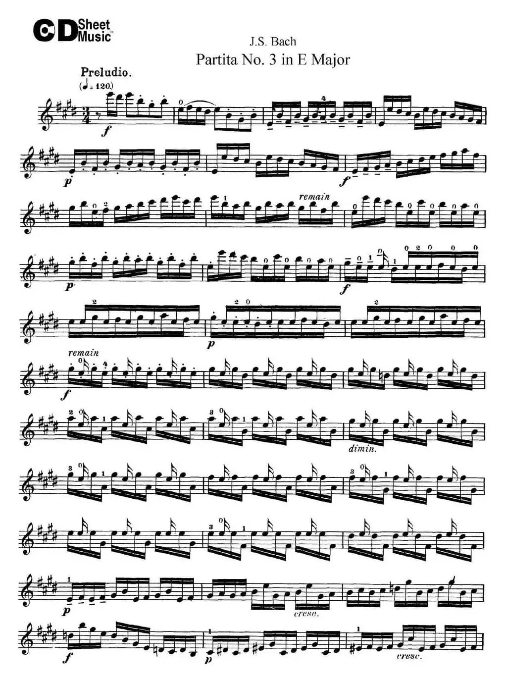 6 Violin Sonatas and Partitas 6.Partita No.3 in E Major