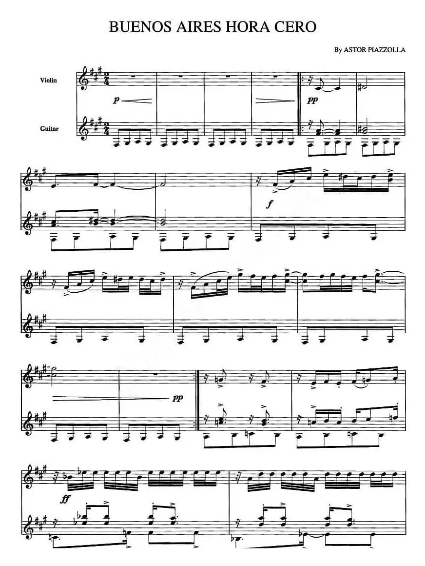 BUENOS AIRES HORA CERO（小提琴+吉他）