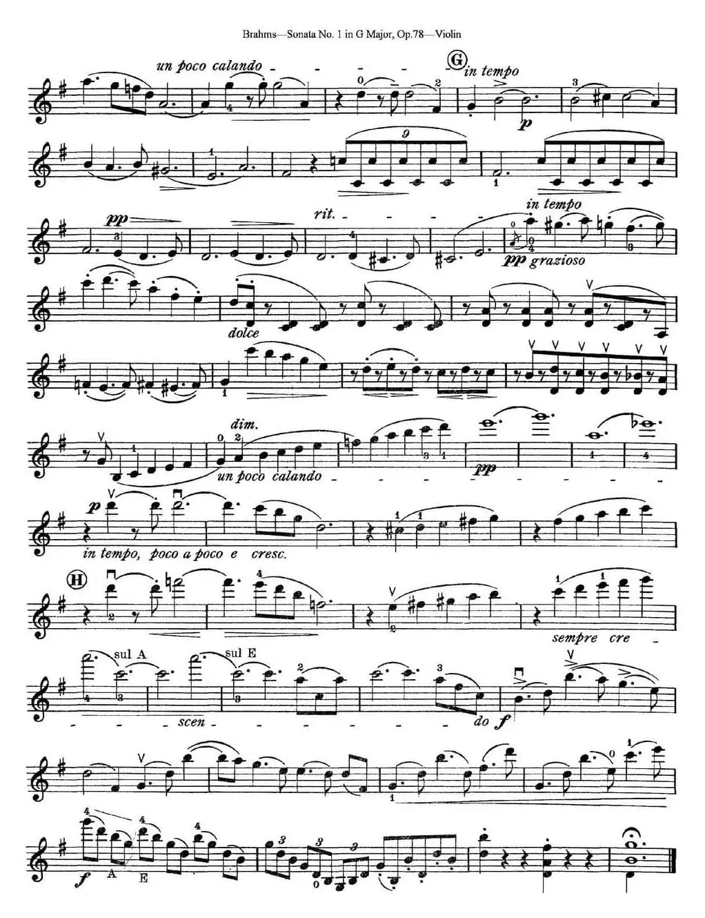 Violin Sonata No.1 in G Major Op.78