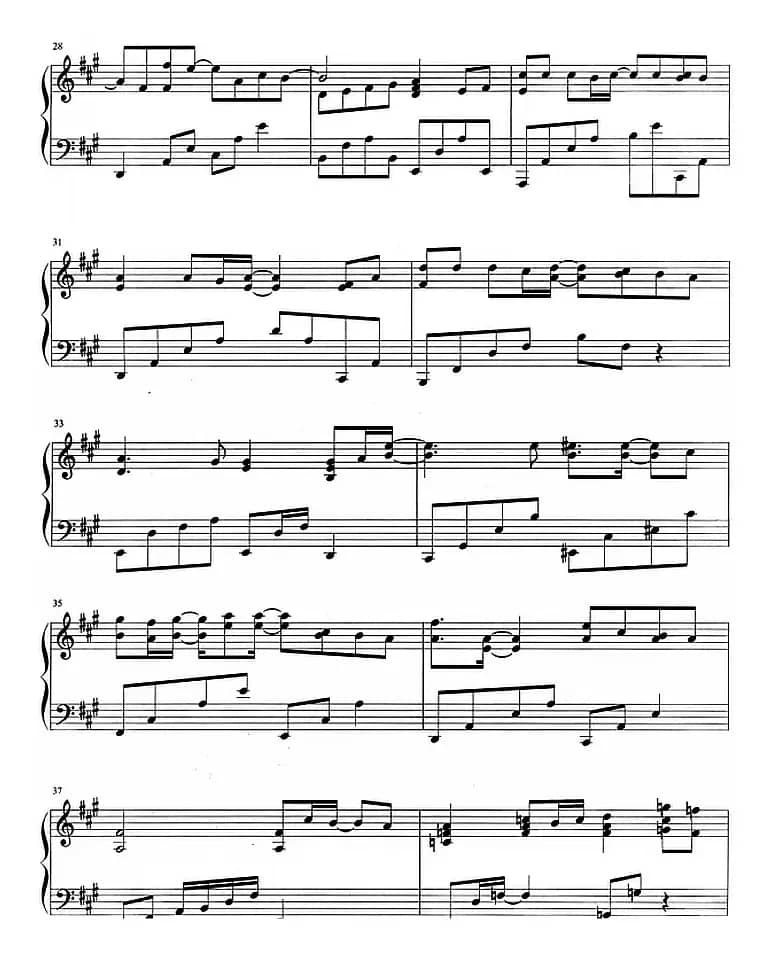 流行歌曲改编的钢琴曲：右手边