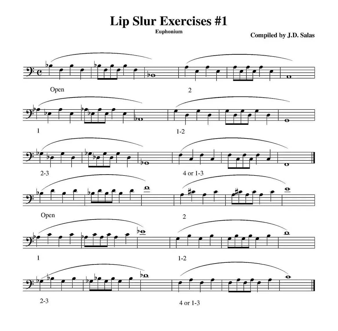 Lip Slur Exercises-Euphonium（大号练习教材选曲）