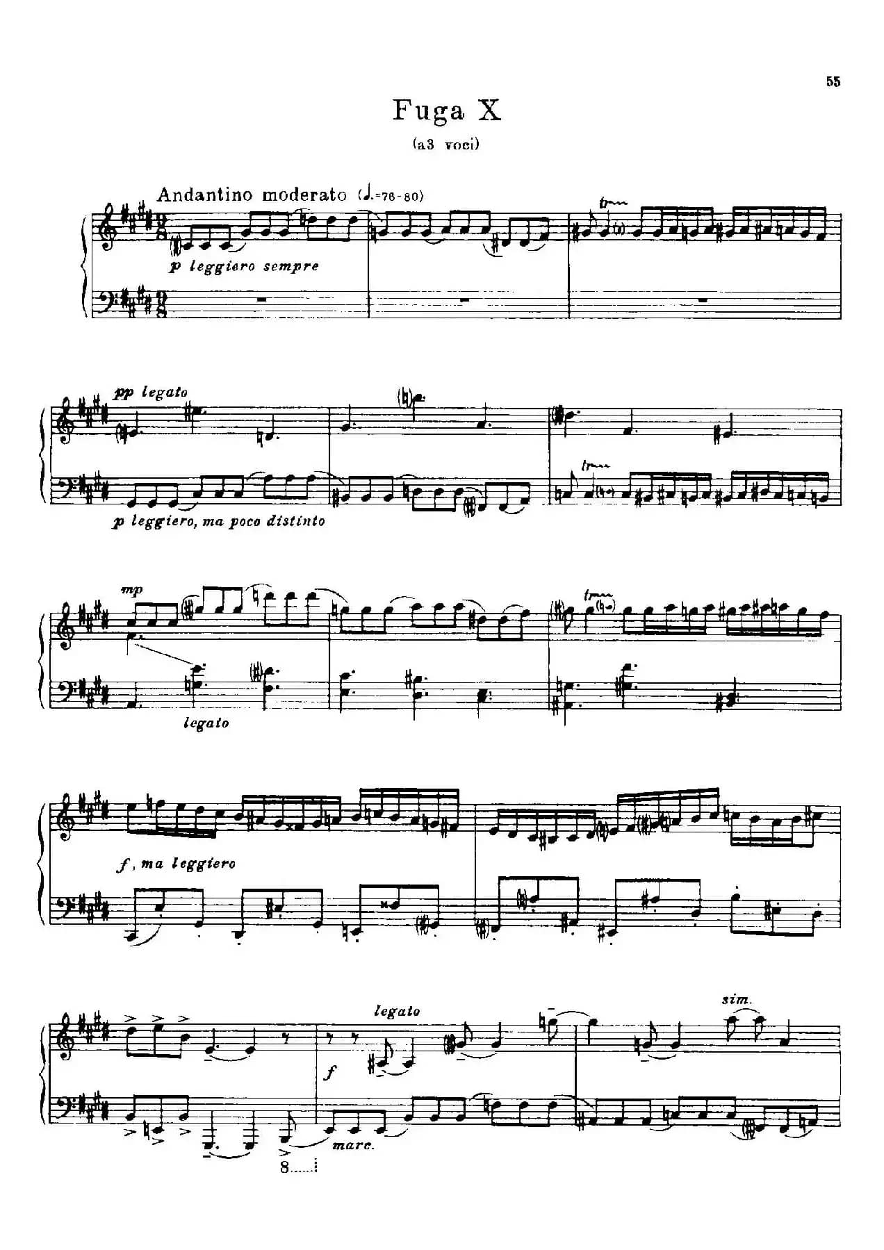 24 Preludes and Fugues Part.1 Op.45（24首前奏曲与赋格·第一部分·10）