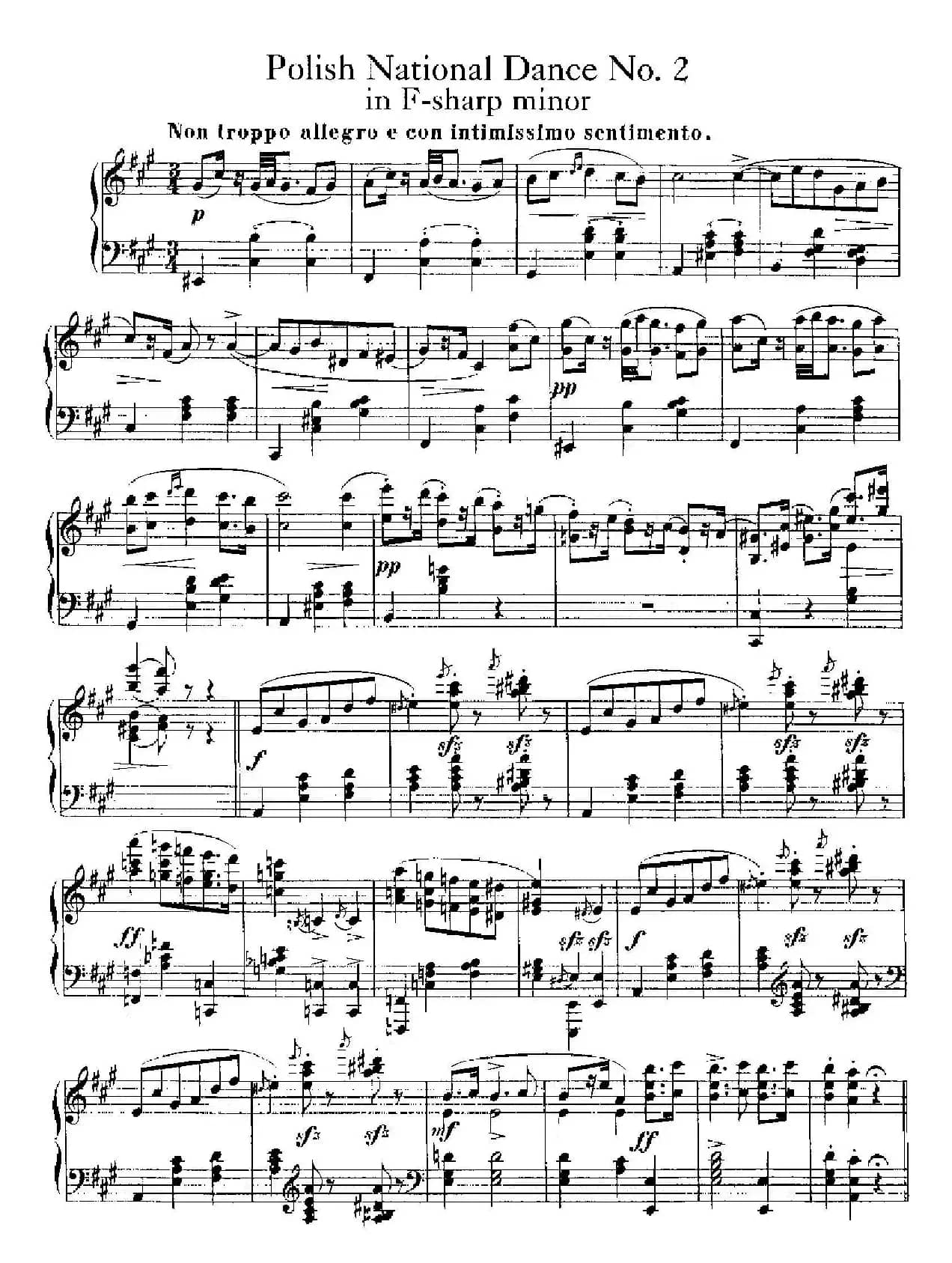 Five Polish National Dance Op.3（5首波兰民族舞曲 No.2）