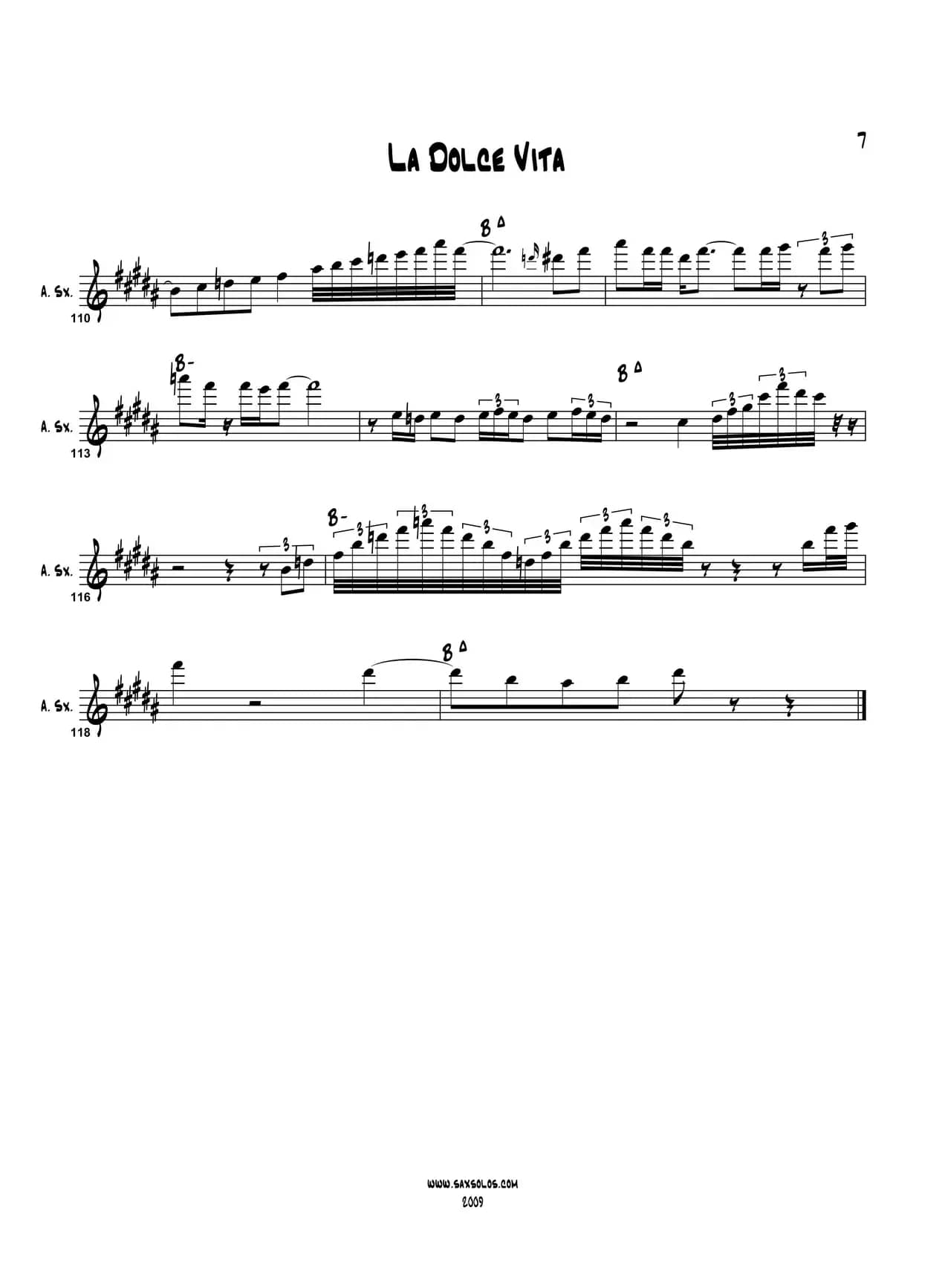 La Dolce Vita（中音萨克斯）