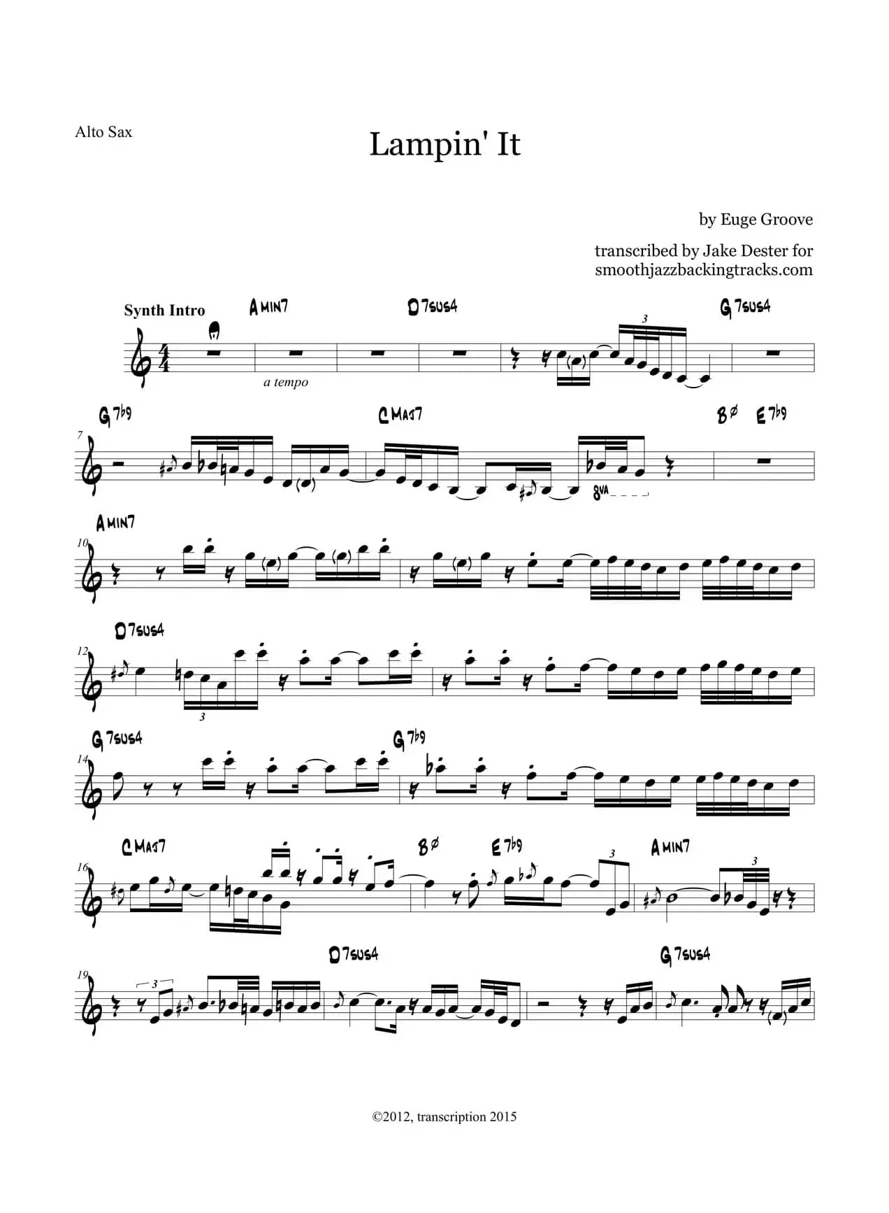 Lampin'It（中音萨克斯）