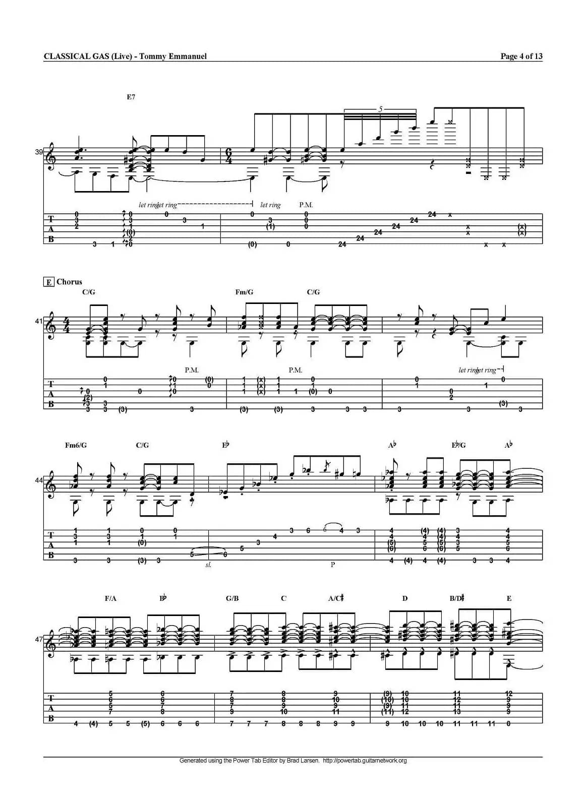 tommy emmanuel：classical gas（指弹吉他）