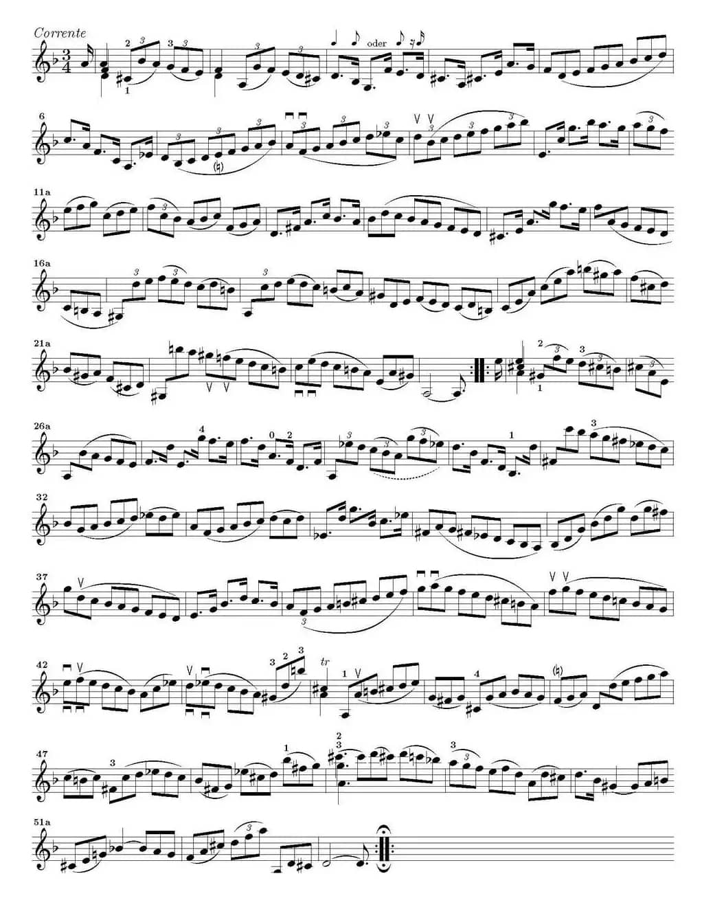 Bach Sonata BWV1004（无伴奏小提琴组曲）