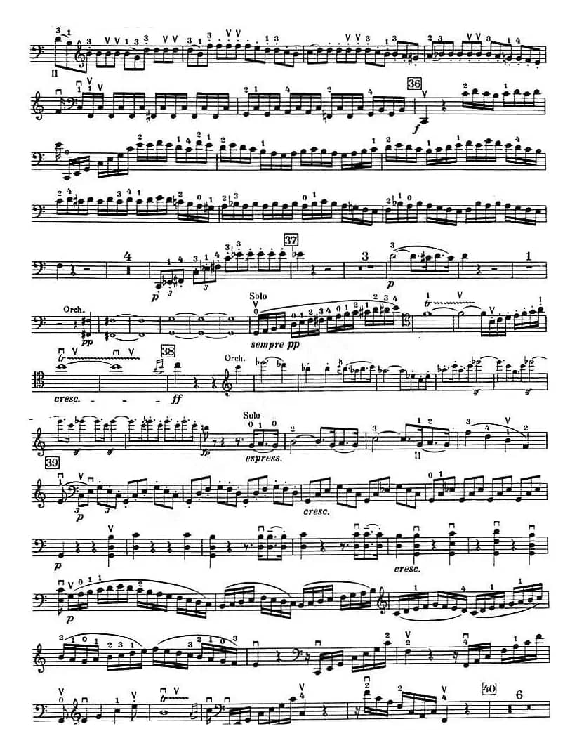 C大调小提琴协奏曲 Op.56（大提琴分谱）