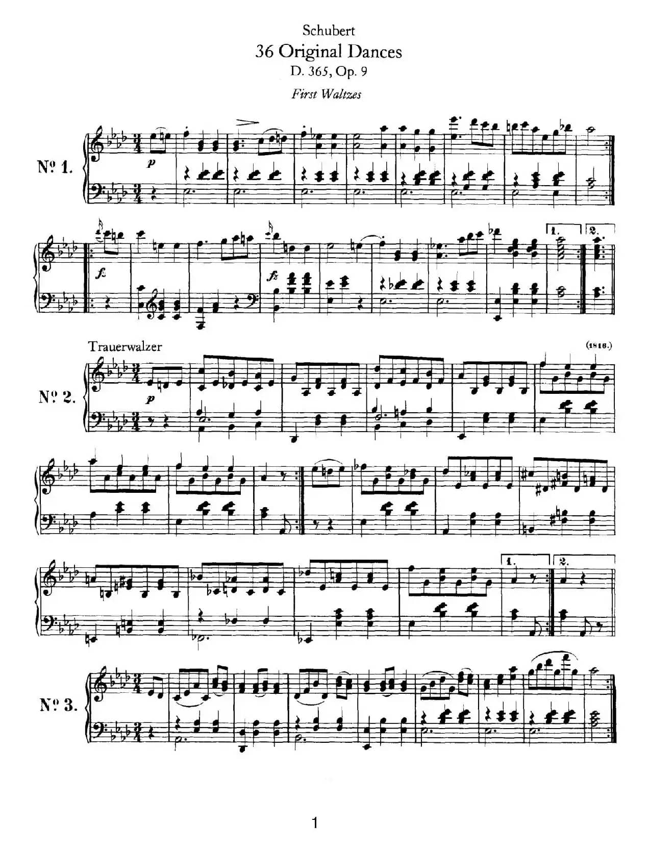 36 Original Dances D.365 Op.9（36首原创舞曲集）