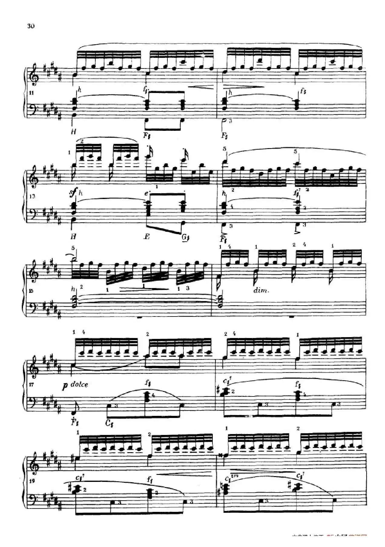 《车尔尼手风琴练习曲集》第Ⅳ册（第6首）