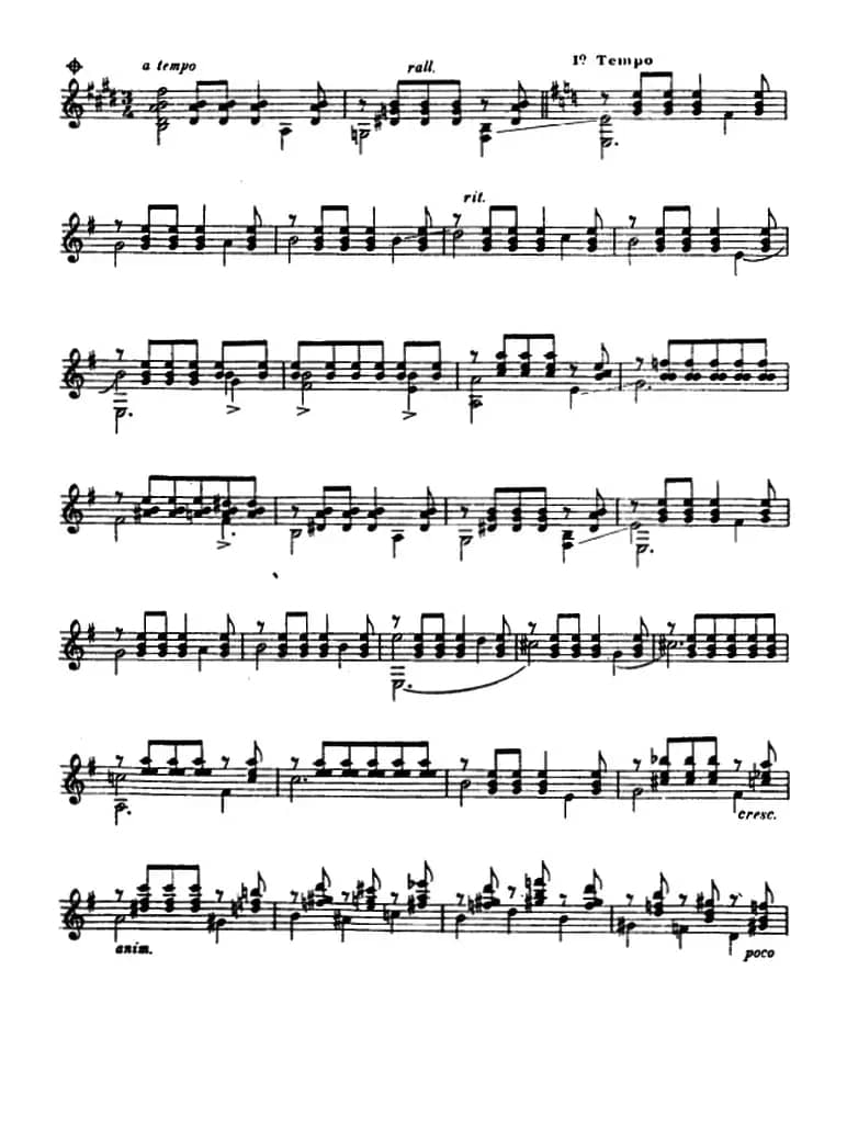 魏拉罗伯斯前奏曲五首·1（古典吉他）