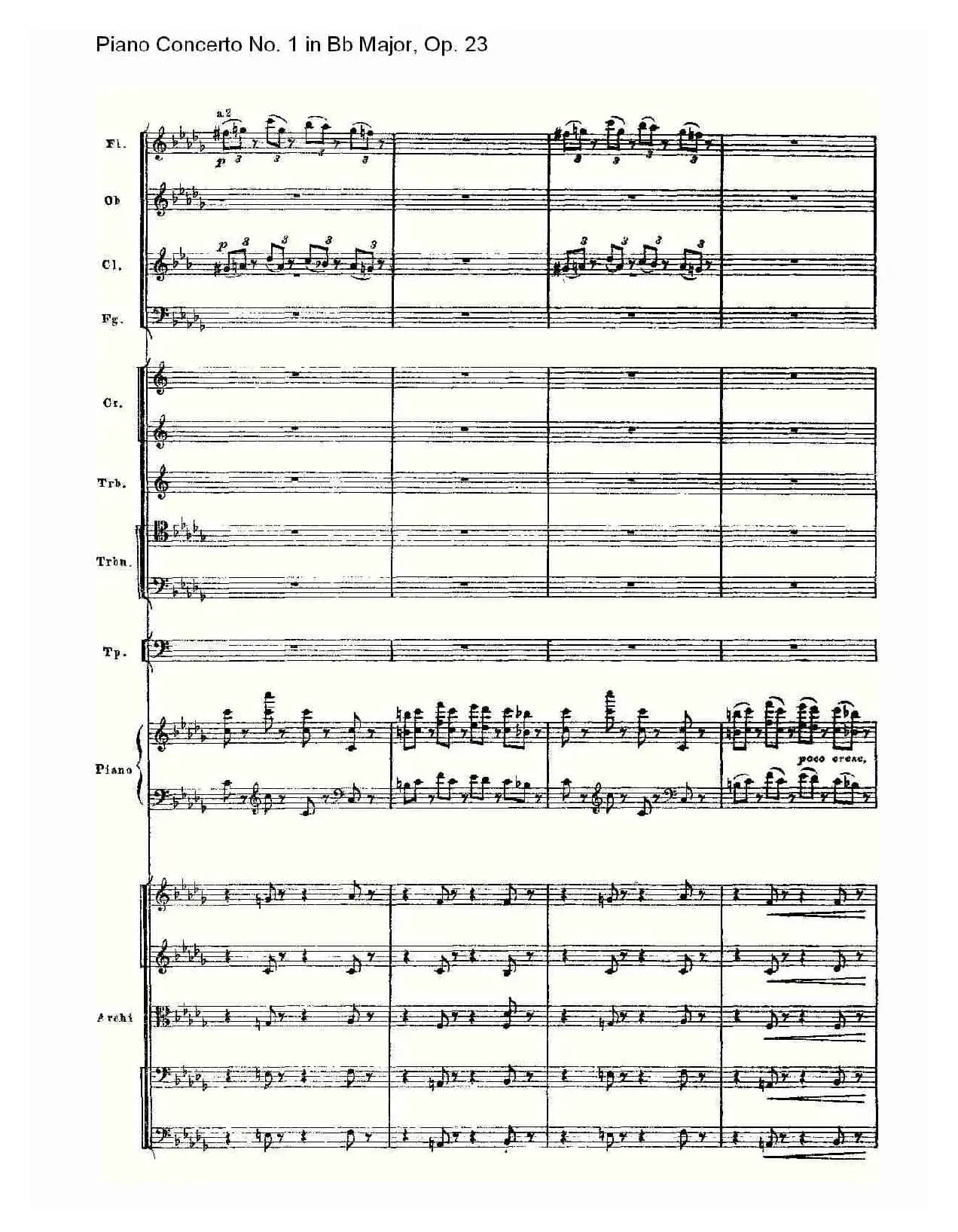 Bb大调第一钢琴协奏曲,Op.23第一乐章第一部（一）