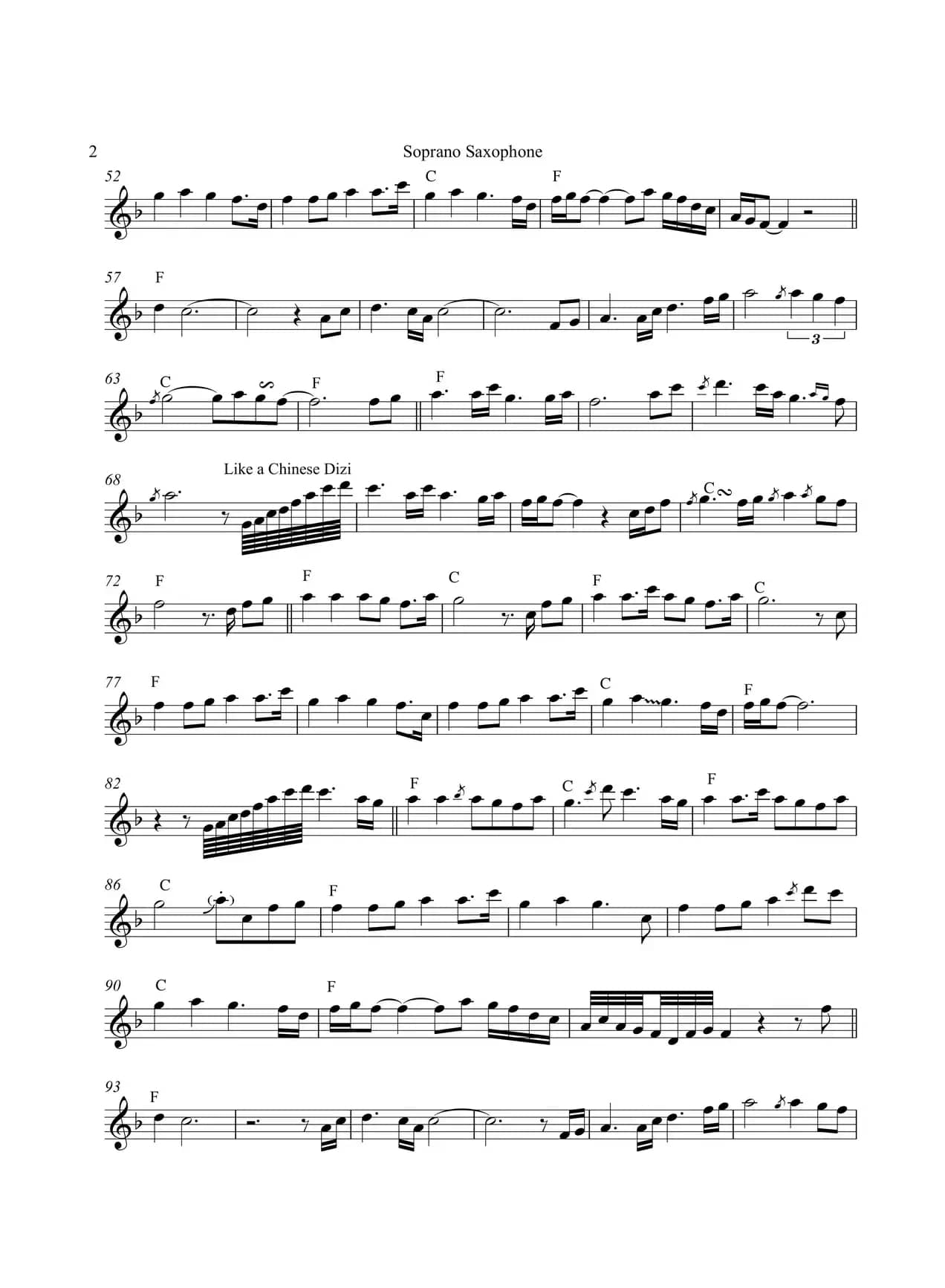 Jasmine Flower（高音萨克斯）