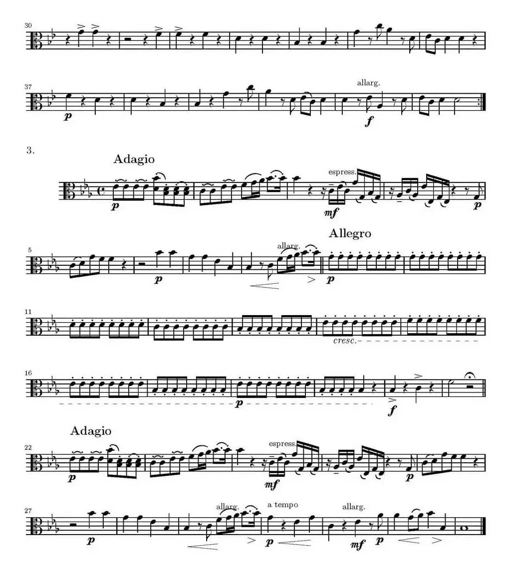 Op.6 VIII. Concerto Grosso（大协奏曲）（四重奏中提琴分谱）