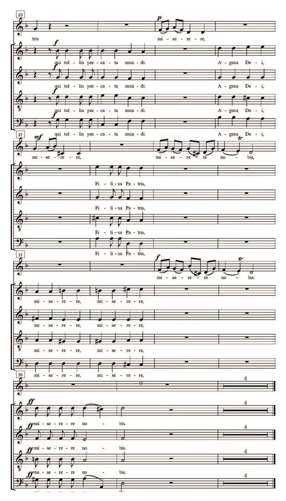 Domine Deus，Agnus Dei（萨克斯四重奏）