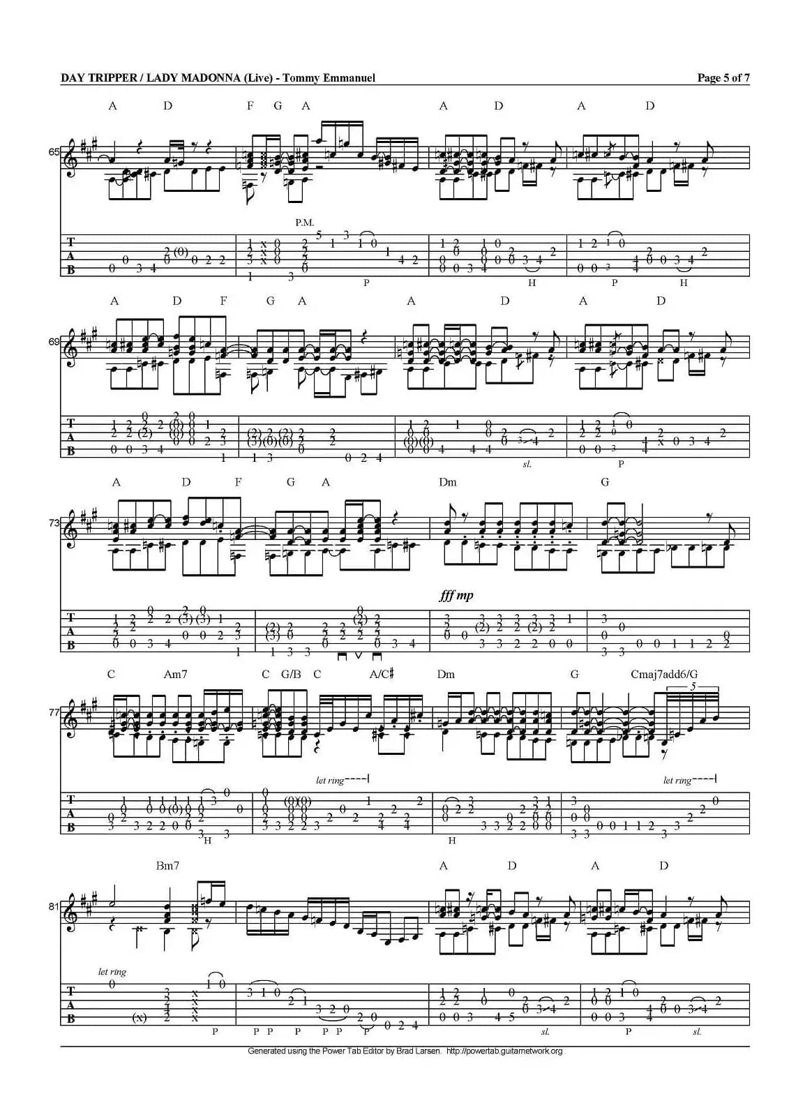 tommy emmanuel:day tripper/lady madonna（指弹吉他）