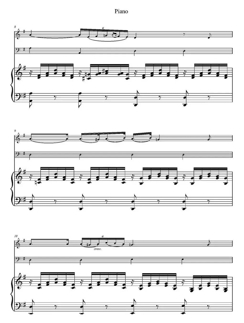 Ave Maria（小提琴+大提琴+钢琴伴奏、E.Schubert作曲版）