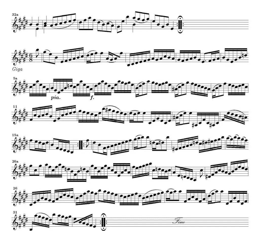 Bach Sonata BWV1006（无伴奏小提琴组曲）