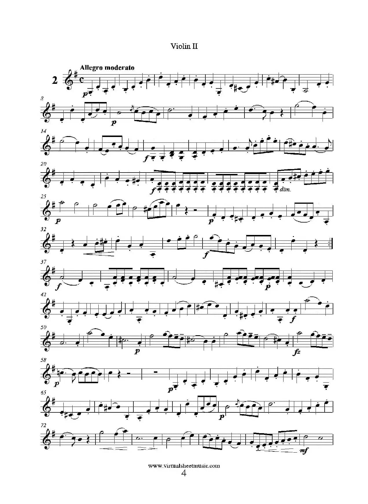 6 Small Duets（六部小合唱）Op.38 Violin II（第二小提琴分谱）