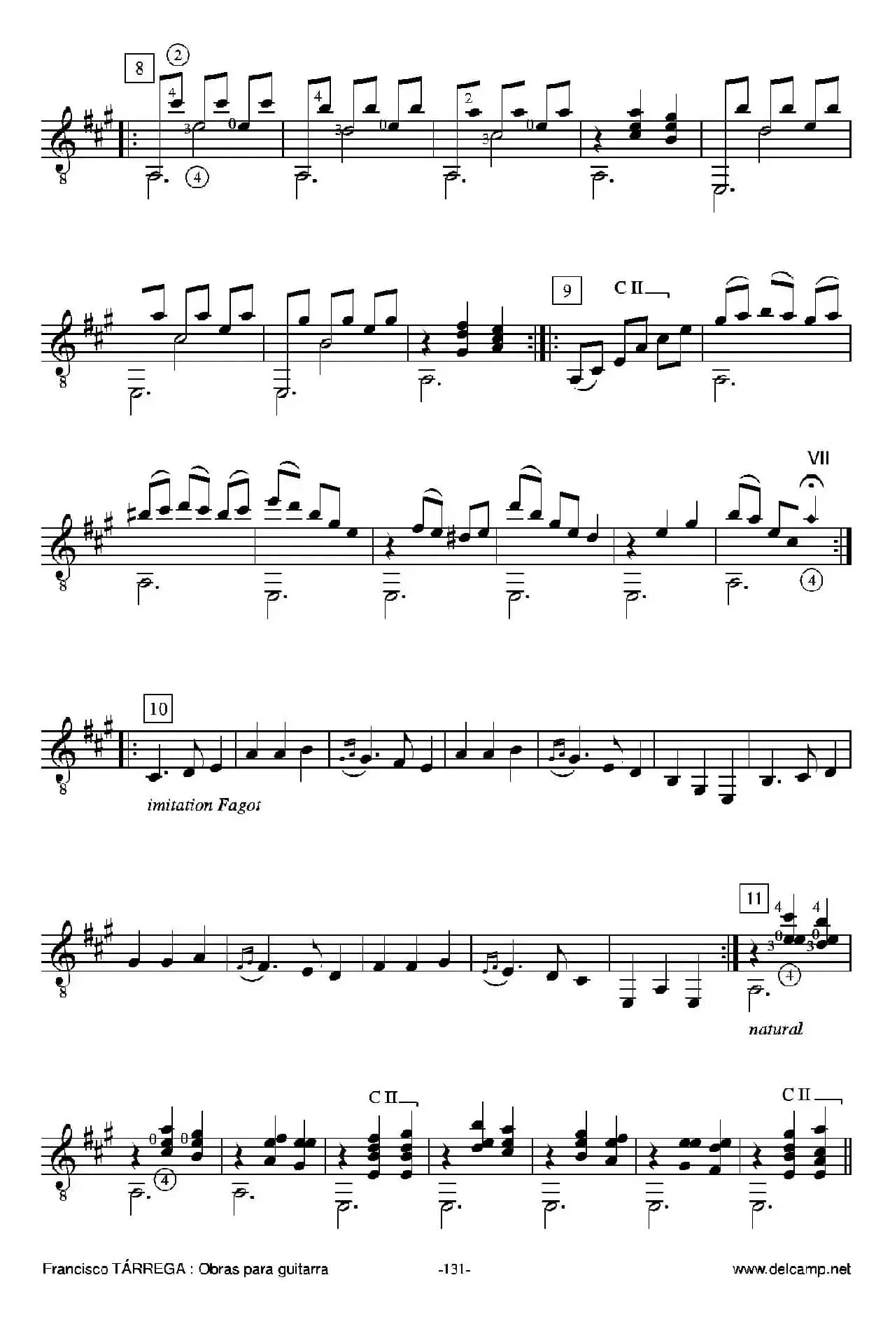 《塔雷加作品全集》第7部分（古典吉他）