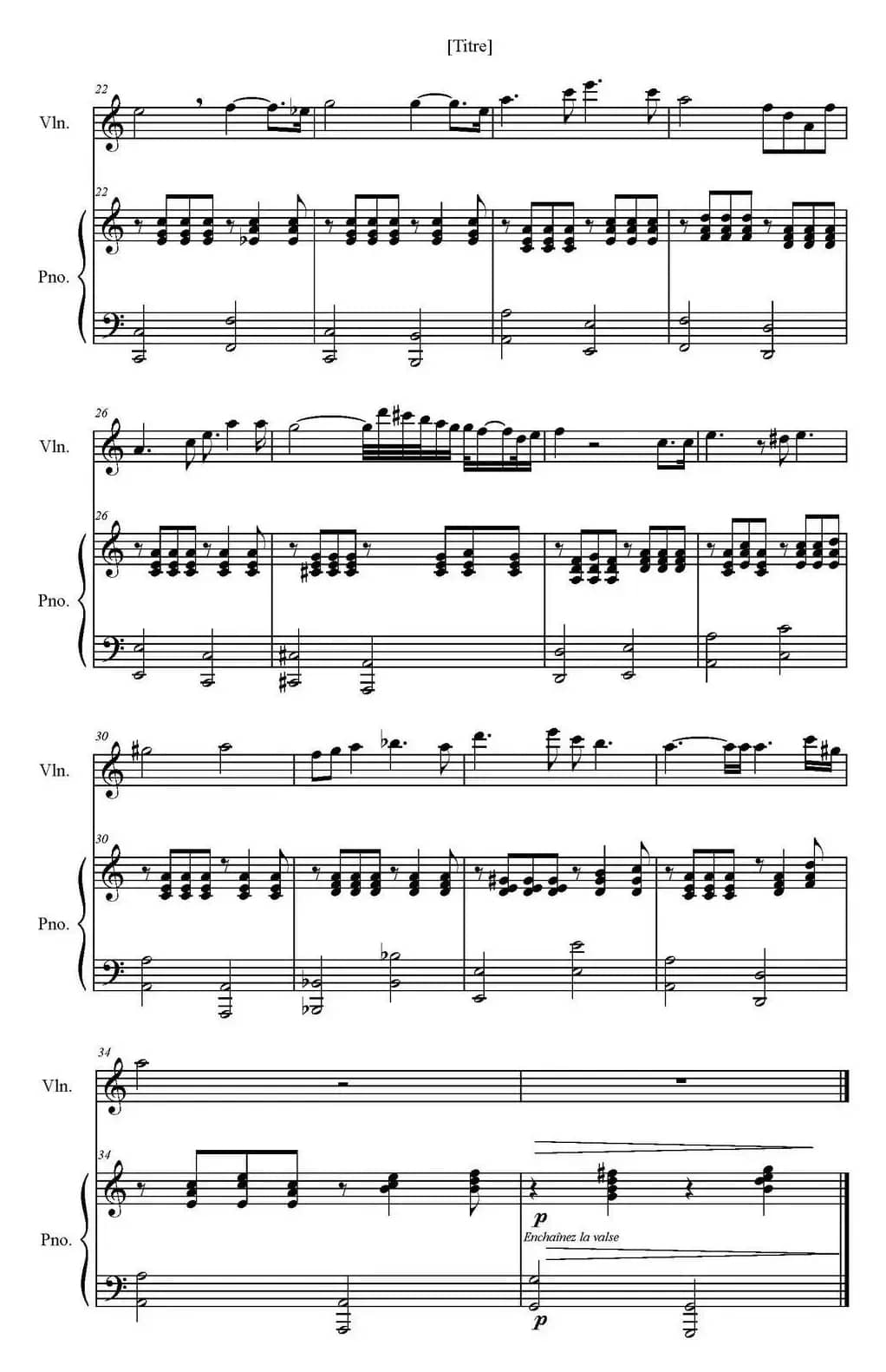 Sonate Verte（2-Lento、小提琴+钢琴伴奏）