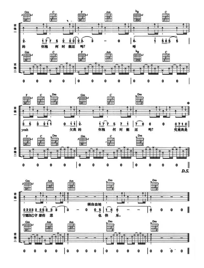 难道爱一个人有错么（双吉他）