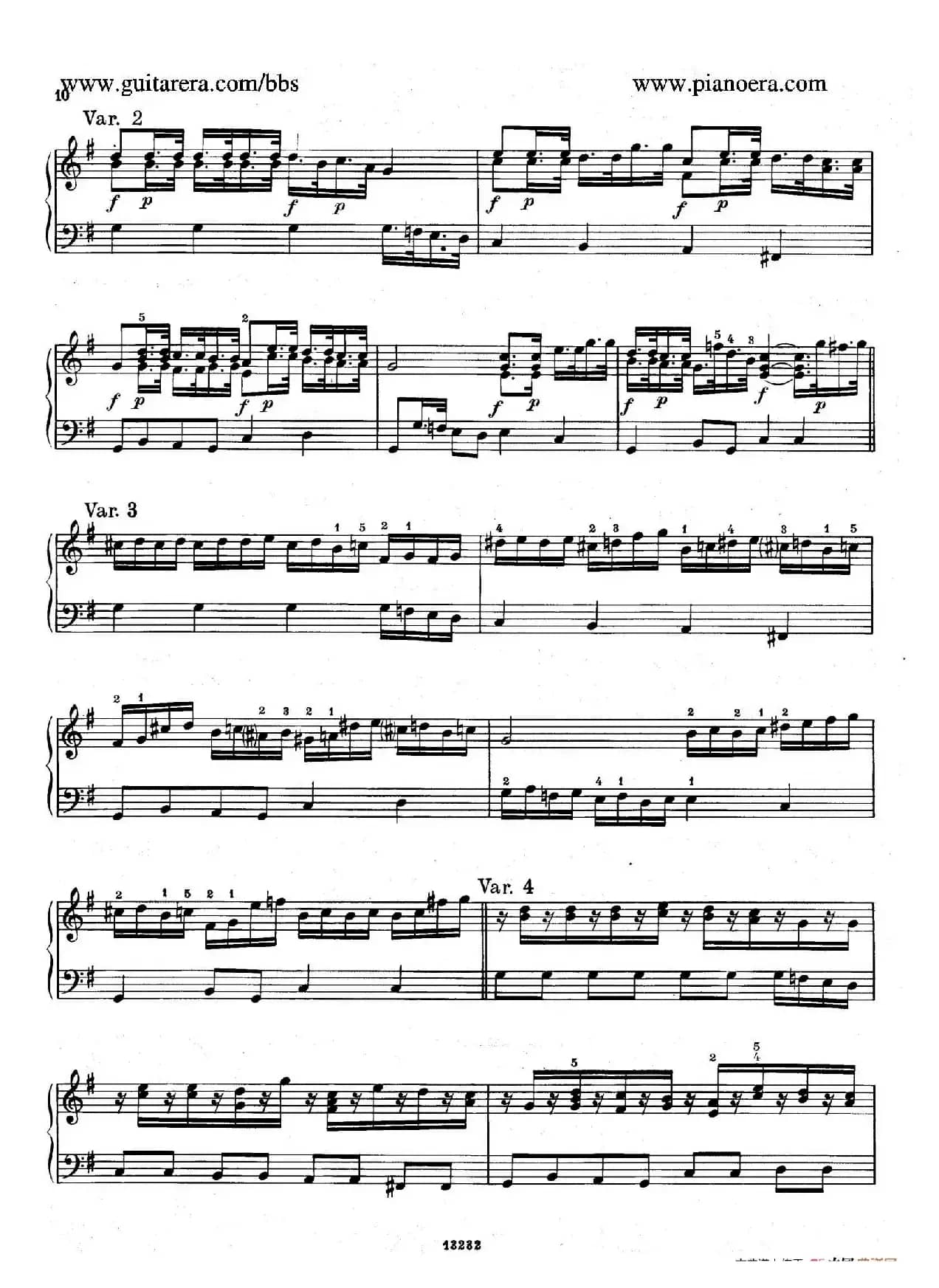 Variations on the Russian Song（俄国民歌主题变奏曲）