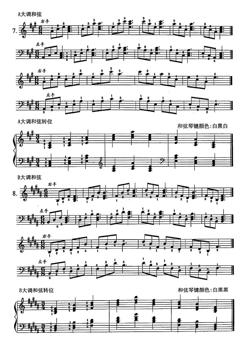 钢琴综合教程：第十课 七个白键大调和弦及其转位与分解