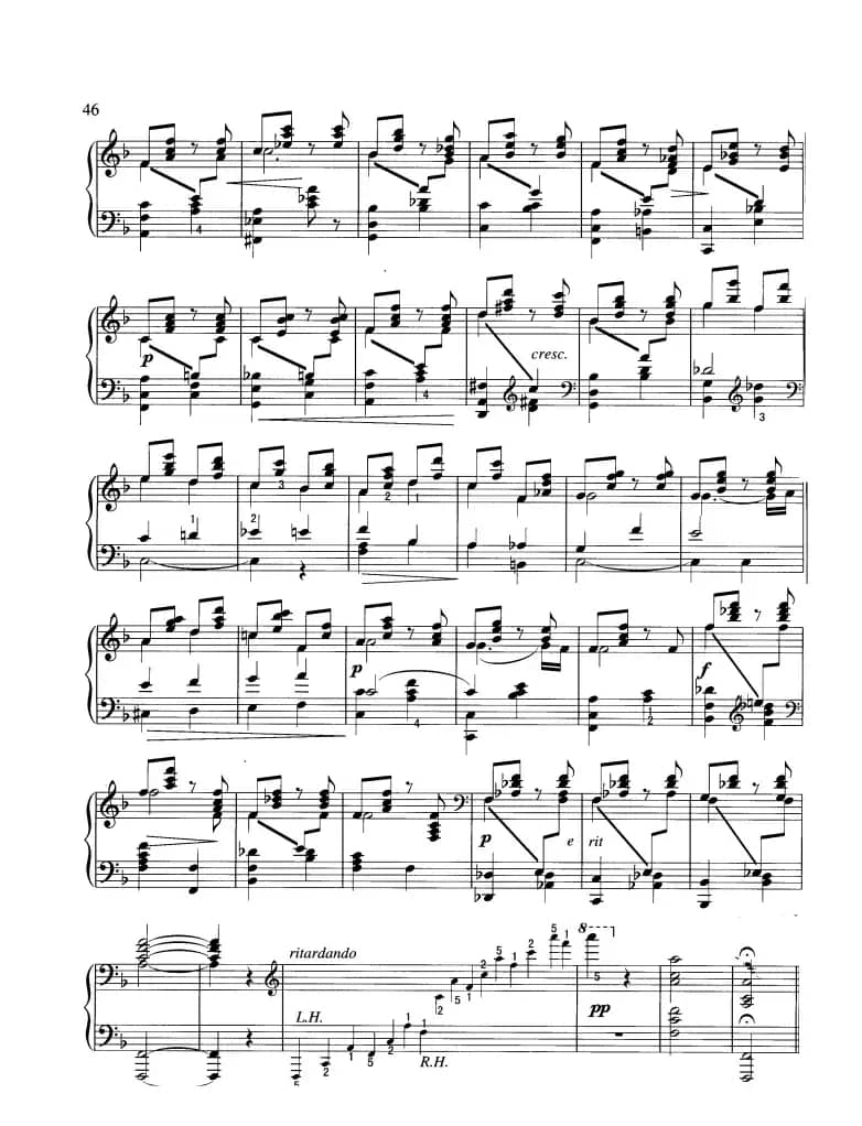 旋律（F大调 鲁宾斯坦作曲版）